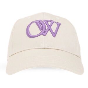 Off-White OW Logo Baseball Cap Hat White Lilac